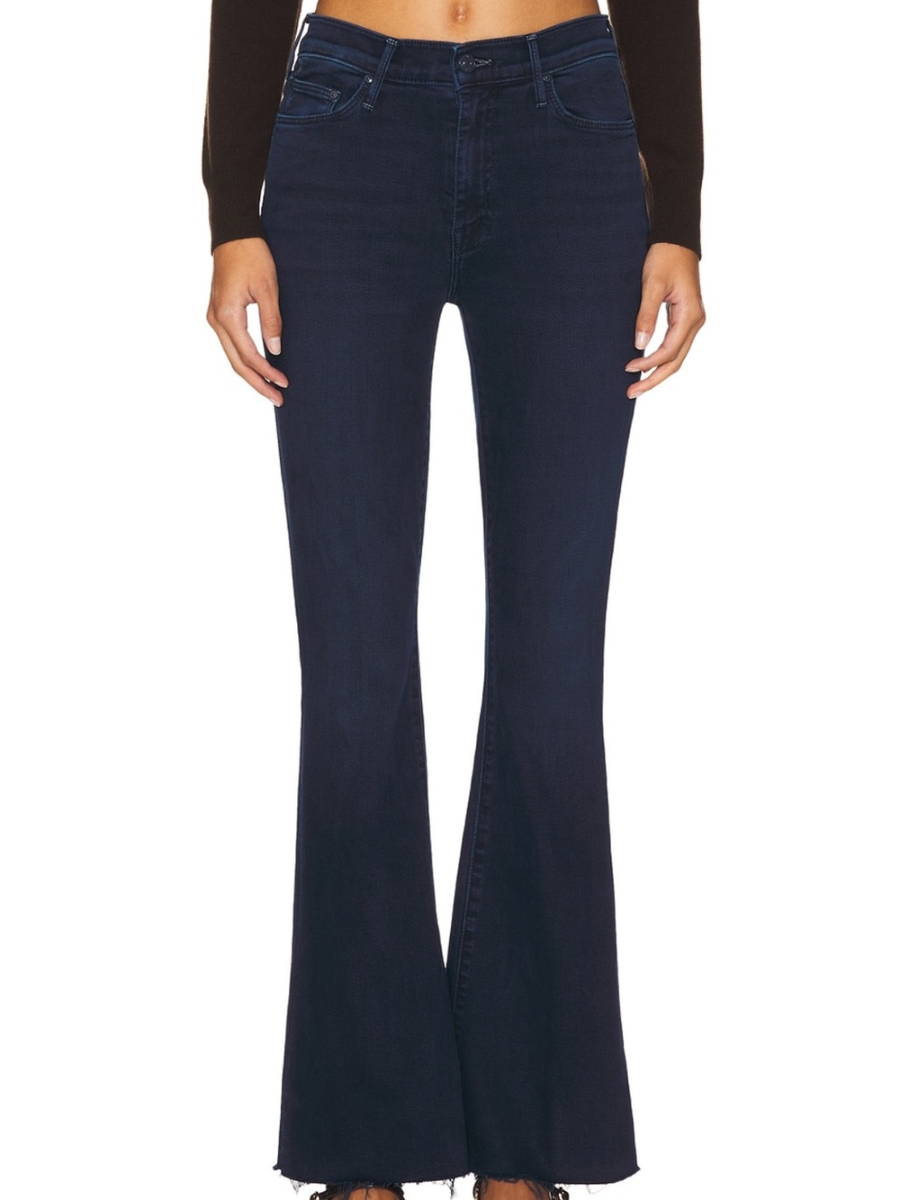 Mother The Weekend Fray Jeans in Dark Indigo Chip On My Shoulder 33